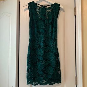 Green lace romper